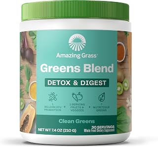 Amazing Grass Greens Blend Detox and Digest Clean Greens, 30 Servings