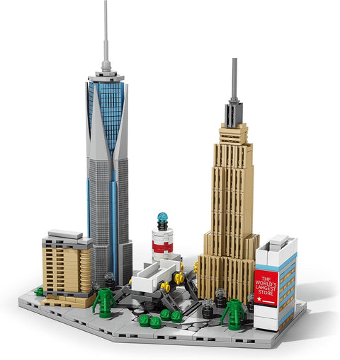 NYC Skyline New York Architecture Building Set, 555 Pcs Big Apple City Model Landmarks Collection, Collectible Brick Kit for Adults & Teens, Creative Hobby Gift for Men & Women