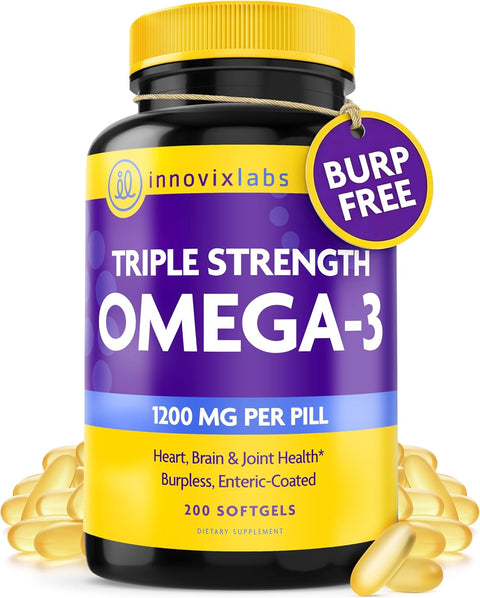 InnovixLabs Triple Strength Omega 3 Fish Oil 900 mg EPA DHA (200 Softgels)