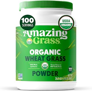 Amazing Grass Wheat Grass Powder, Whole-Leaf, 100 Servings