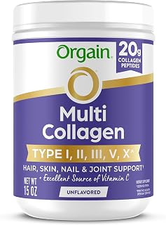 Orgain 20g Hydrolyzed Multi Collagen Peptides Powder, Unflavored, 15oz