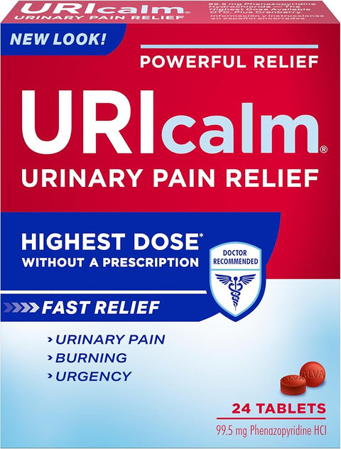 Uricalm Urinary Pain Relief, Maximum Strength, 24 Count