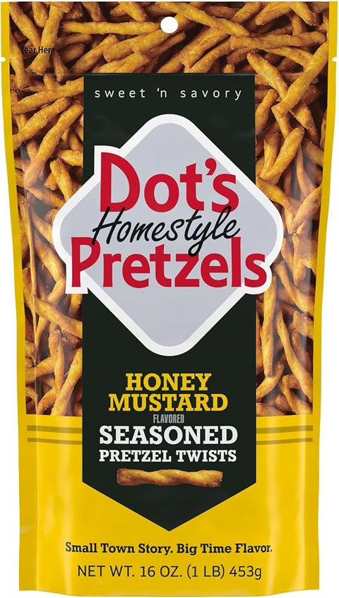 Dot'S Pretzels Honey Mustard Seasoned Pretzel Twists Snack Bag, 16 oz - Personal Care