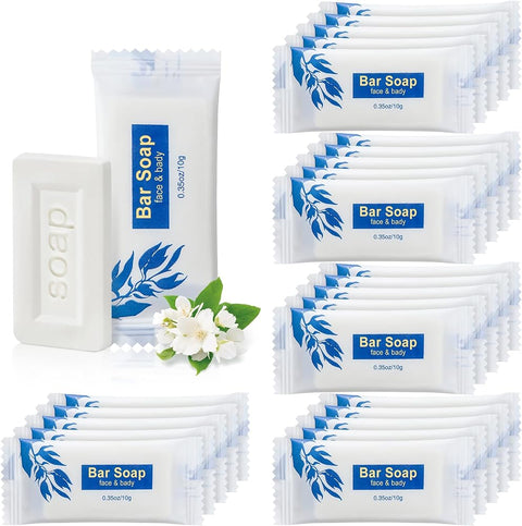 Mini Soap Bars Bulk Individually Wrapped Bulk Bar Soap 0.35 oz Travel Soap Small Hotel Soaps Toiletries for Hotel Bathroom Camp RV (50) - Personal Care