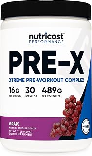 Nutricost Pre-X Extreme Pre-Workout Powder Complex (Grape) 30 Servings
