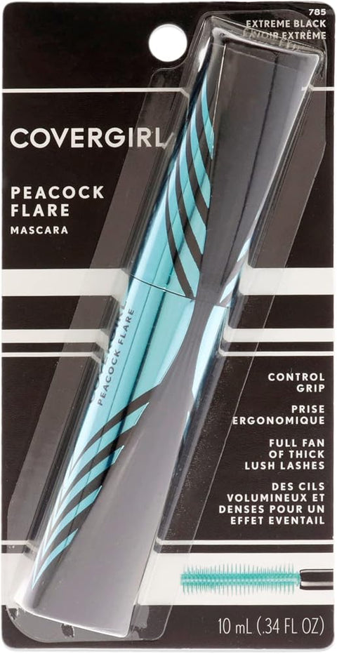 COVERGIRL Peacock Flare Mascara, Extreme Black, 0.3 Ounce (packaging may vary)