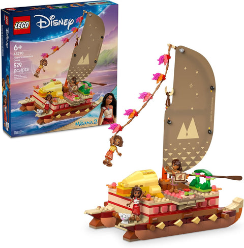 LEGO Disney Moana's Adventure Canoe Building Toy Set - Pretend Play Toy Boat for Kids, Girls & Boys, Ages 6+ - Disney Gift Idea for Fans of Moana - 43270