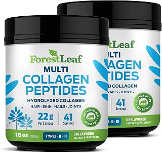 Collagen Peptides Powder Unflavored - Hydrolyzed Collagen Protein Powder Type 1, 2 & 3 - Grass Fed Keto Collagen Powder for Women & Men - Vital Hair, Skin, Nails, Joints, Recovery, 11g Per Serving