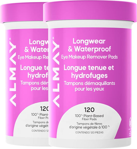 Almay Longwear & Waterproof Eye Makeup Remover Pads, 2 Pack