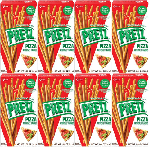 Baked Snack Sticks Pizza Flavor, Crunchy and Savory, Perfect Snack for Kids and Adults, 1.09 oz Individual Packs, Convenient 8-Pack, Delicious Party and On-the-Go Treats