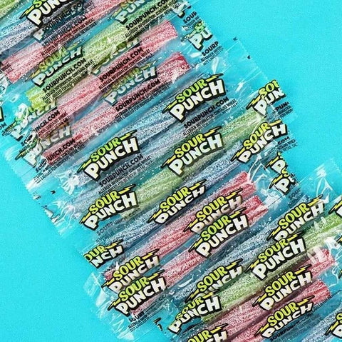 Variety Pack Sour Punch Licorice Twist Candy, Individually Wrapped 3-Inch Sour Straws, Blue Raspberry, Cherry, Strawberry & Apple, 16 Count - Personal Care