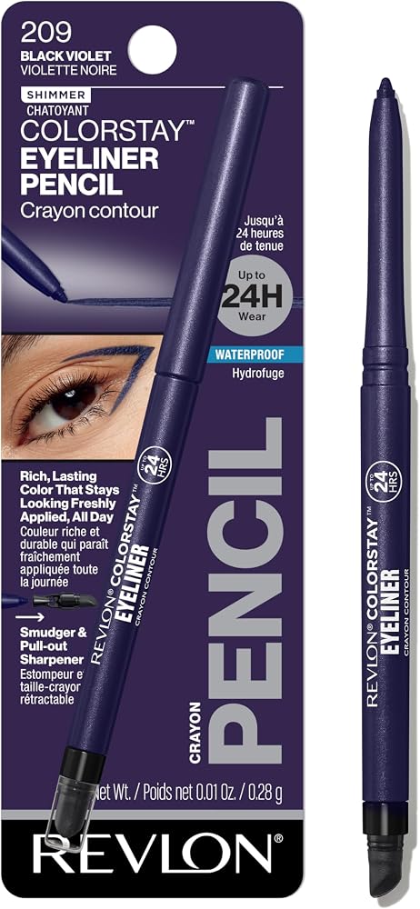 REVLON ColorStay Pencil Waterproof Eyeliner, 209 Black Violet, 0.01 oz