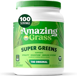 Amazing Grass Super Greens Powder, Organic, Original, 100 Servings