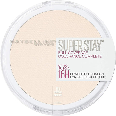 Maybelline Super Stay Full Coverage Powder Foundation Makeup, Up to 16 Hour Wear, Soft, Creamy Matte Foundation, Porcelain, - Face Makeup - Beauty