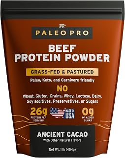 26G Grass Fed Beef Protein Powder Isolate, Dairy & Gluten Free (Cacao)