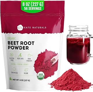 Kate Naturals Organic Beet Root Powder for Smoothies, Baking & Juice, 8oz