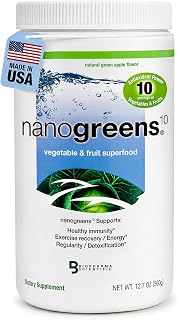 Biopharma Scientific NanoGreens Super Greens Powder Superfood, Green Apple
