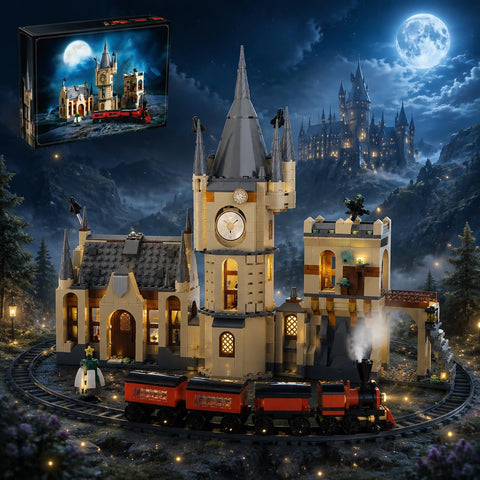 Medieval Castle Building Blocks Set with Train – 868 PCS STEM Building Toy for Ages 14+,Detailed Castle Street View Model with Railway,Creative Christmas,Halloween and Birthday Gift for Teens & Adults