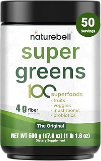 Super Greens Powder, 500 g, 50 Servings, Fiber & Probiotics, 100 Superfoods