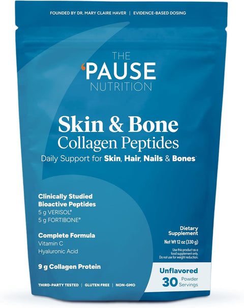 The 'Pause Life Skin & Bone Collagen Peptides + Hyaluronic Acid, 12 OZ