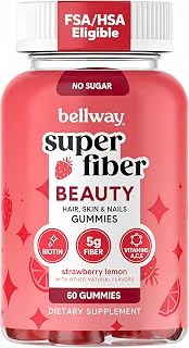 Bellway Super Fiber + Beauty, Fiber Gummies with Biotin, Sugar-Free, 60 Ct