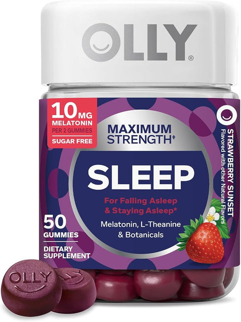 Olly Maximum Strength Sleep Support Supplement, 10 mg Melatonin - 50 Count - Personal Care