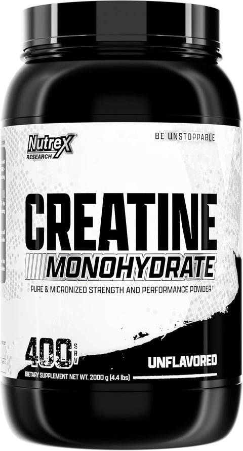 Nutrex Research Creatine Monohydrate Powder 400 Servings - Pure Unflavoured Micronized Creatine Monohydrate Supplement for Muscle Growth, Strength & Power - Clinically Tested
