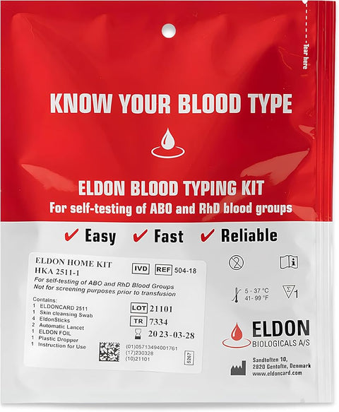 Original Home Blood Typing Kit - New Package + Improved Lancet (2 kits)