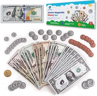Simply magic 57 PCS Jumbo Magnetic Money, Magnetic Coins, Money Games