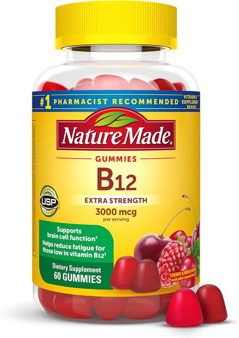 Nature Made Extra Strength Vitamin B12 Gummies 3000 mcg per Serving, 60 Ct - Personal Care
