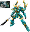 CSNRHG Green Dargon Samurai mech Robot with Long Spear Model Building Blocks Toy Set Mythical Birthday for Age 8+ Children Adults Teens 704 Pieces