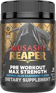 Musashi Reaper Pre Workout Max Strength, Blue Raspberry, 400 g, 20 Servings