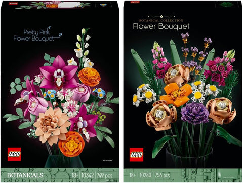 LEGO Botanical Collection 10342 Beautiful Pink Bouquet (with 10280 Bouquet)