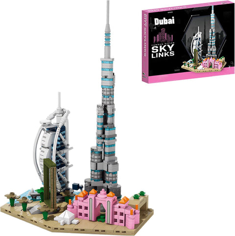 Architecture Dubai Skyline Building Set 3D Collection Model, Iconic Sail Hotel Building Model Home Office Décor, Unique Collectible Gift for Adult Travel or Architecture Enthusiasts