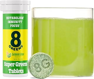 8Greens Supergreens Effervescent Tablets, Lemon Lime, 10 Servings