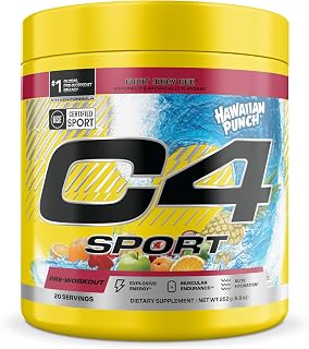 C4 Sport Pre Workout with 200mg Caffeine, Hawaiian Punch, 20 Servings