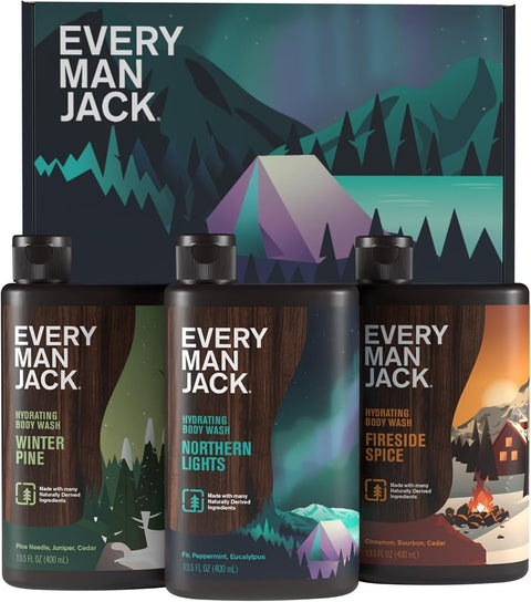 Every Man Jack Body Wash Gift Set for Men, Invigorating Winter Scents, 3pk - Personal Care