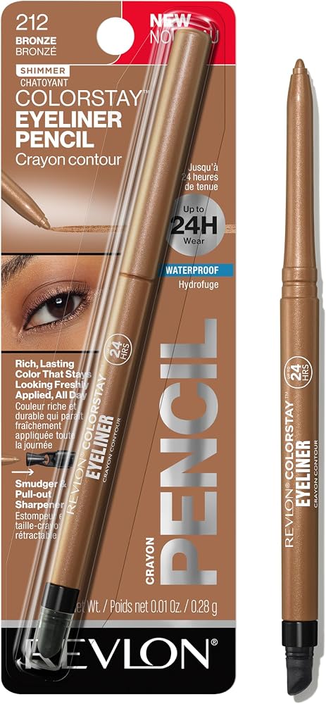 REVLON ColorStay Pencil Waterproof Eyeliner, 212 Bronze, 0.01 oz