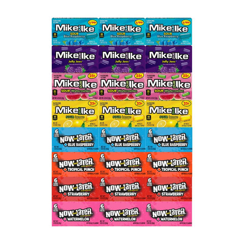 Assorted Mike and Ike Now and Later Candy Variety Pack (24 Pieces) - Perfect for Sharing, Parties & Snacks!