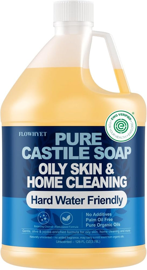 1 Gallon Pure Castile Soap Liquid EWG Verified Unscented - Personal Care