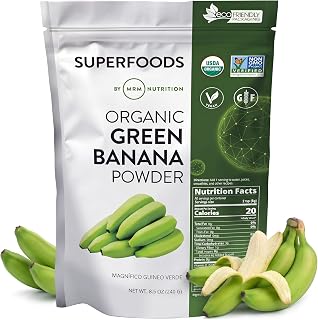 MRM Organic Green Banana Powder Superfood - Prebiotic Fiber - 40 Servings