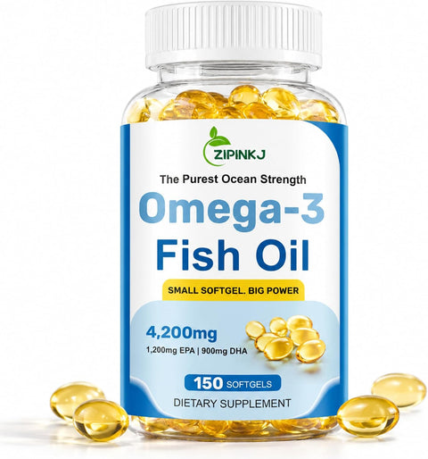 Omega-3 Fish Oil Supplements 4200mg, Burpless Mini Softgels, Wild-Caught