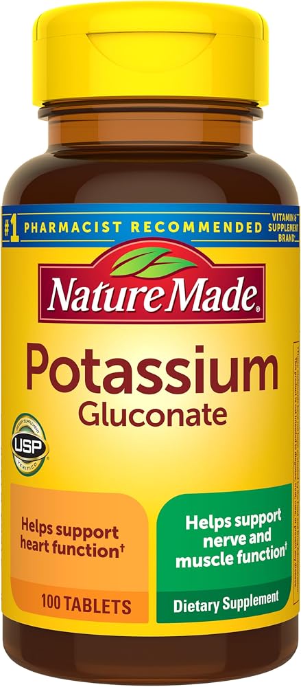 Nature Made Potassium Gluconate 550 mg, Potassium Supplements, 100 Tablets - Personal Care