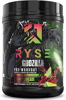 RYSE Godzilla X Noel Deyzel Pre Workout Powder - Cherry Limeade - 400mg Caffeine, High Stim Pre-Workout for Men & Women with Citrulline & Beta Alanine - Energy, Pump & Focus - 20/40 Servings
