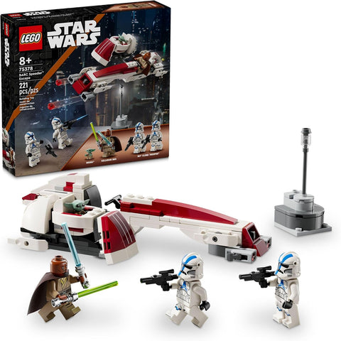LEGO Star Wars BARC Speeder Escape, Mandalorian Toy Building Set for Kids, Star Wars Gift for Boys, Girls and Fans Ages 8 and Up, Comes with Kelleran Beq and Grogu, 75378