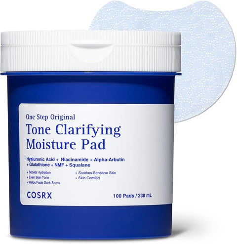 Cosrx OneStep Tone Clarifying Toner Pads, Even Skin & Hydration (100 Pads) - Personal Care