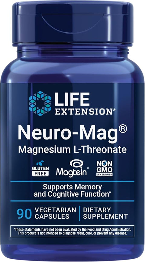 Life Extension Neuro-Mag Magnesium L-Threonate, 90 Vegetarian Capsules