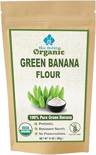 Organic Green Banana Powder - Resistant Starch - Superfood Pre-biotic Smoothie Powder - Flour Substitute for Baking - Gluten-Free - Grain-Free (14 OZ)