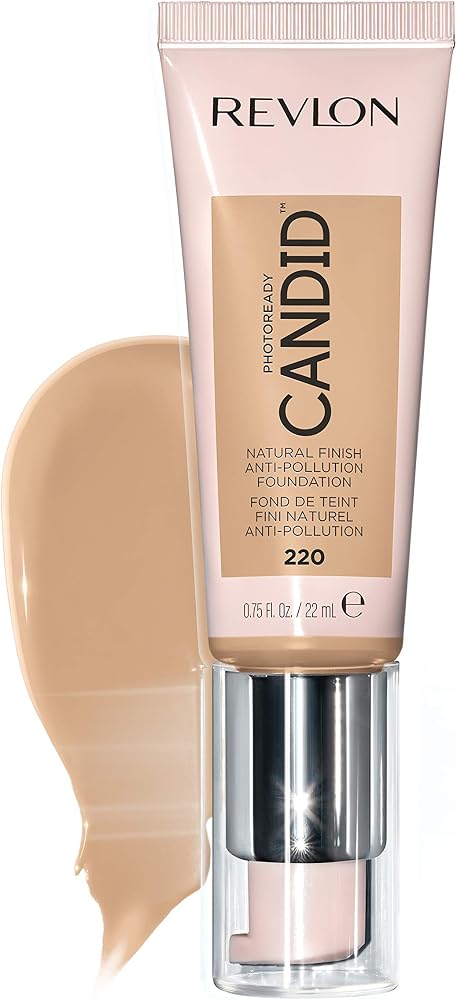 Revlon PhotoReady Candid Natural Finish Foundation, with Anti-Pollution, Antioxidant, Anti-Blue Light Ingredients, 220 Sand Beige, 0.75 fl. oz. - Face Makeup - Beauty