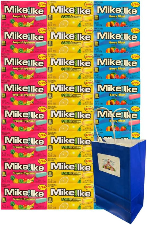 Generic Candy Assortment - Mike and Ike, 8 Sour Lemon, 8 Tropical Typhoon, 8 Berry Blast - Perfect for Parties, Snacking, and Sharing, 0.78 oz, 24 Pack